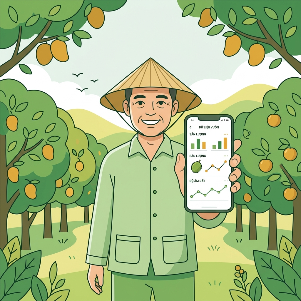 Nông dân số hóa vườn trái cây